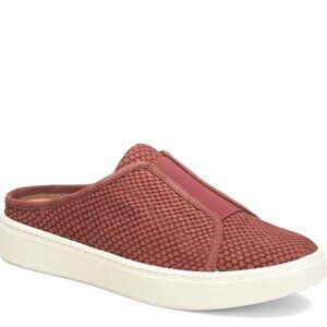 Sofft Beekon 7m Rustic red slide sneaker slip on elastic snakeskin